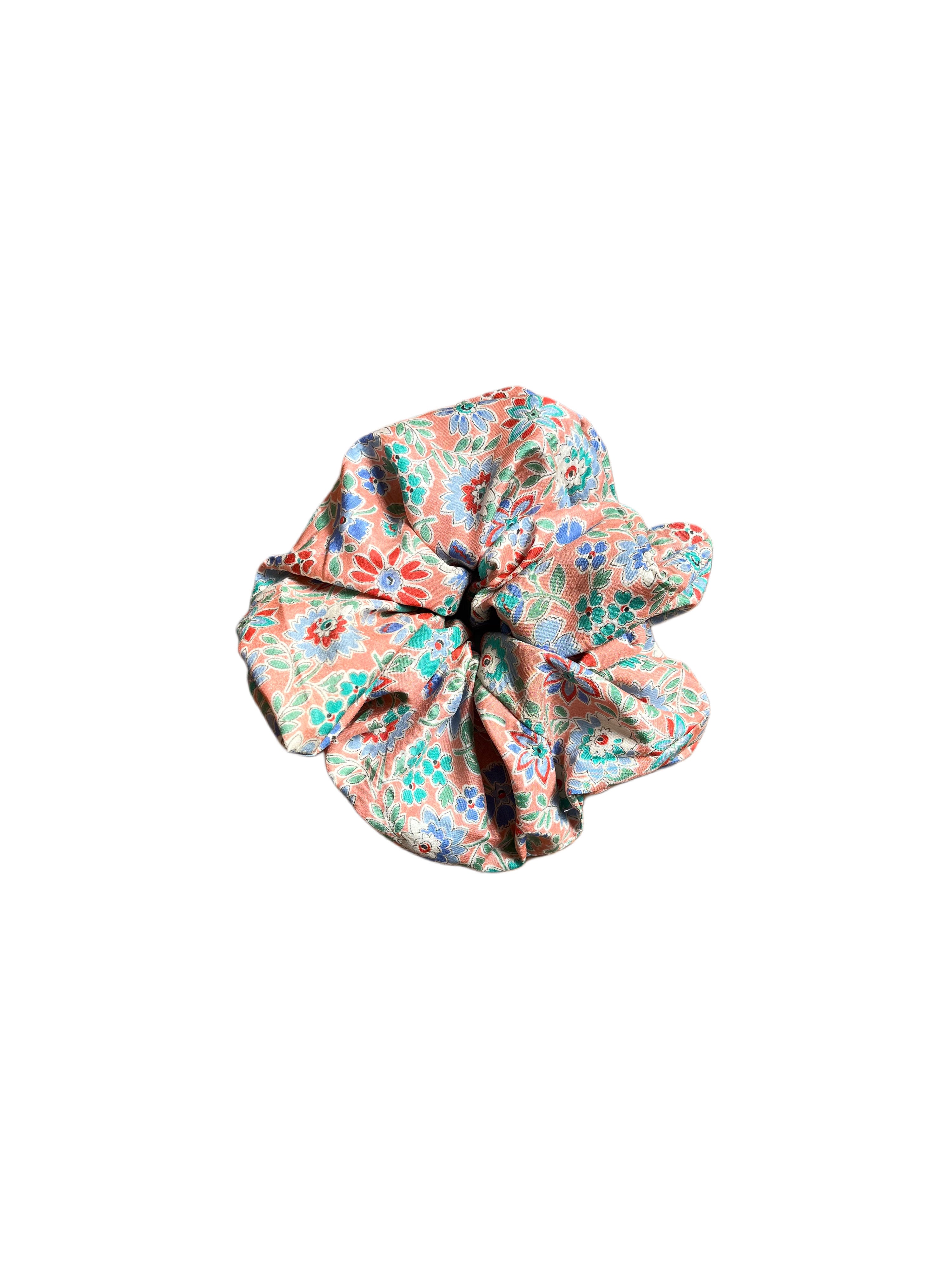 Pure Silk floral Scrunchie large