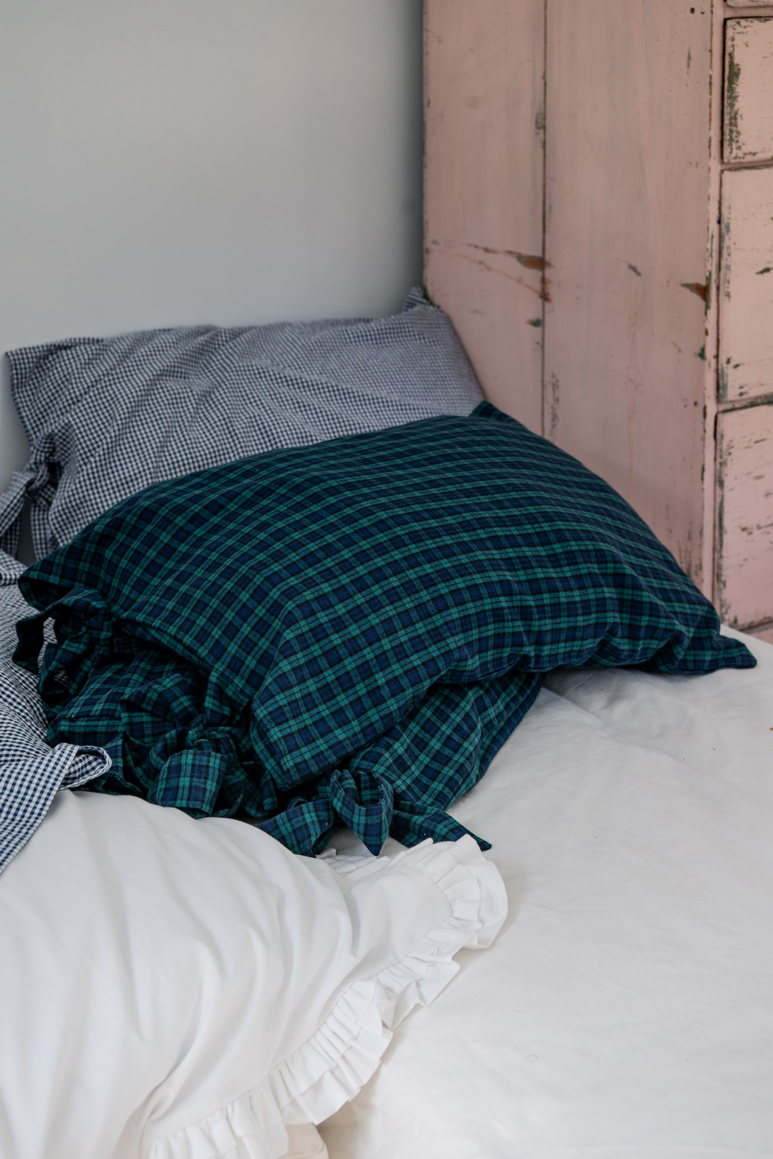 Big Bow Black Watch Brushed Cotton Pillowcase