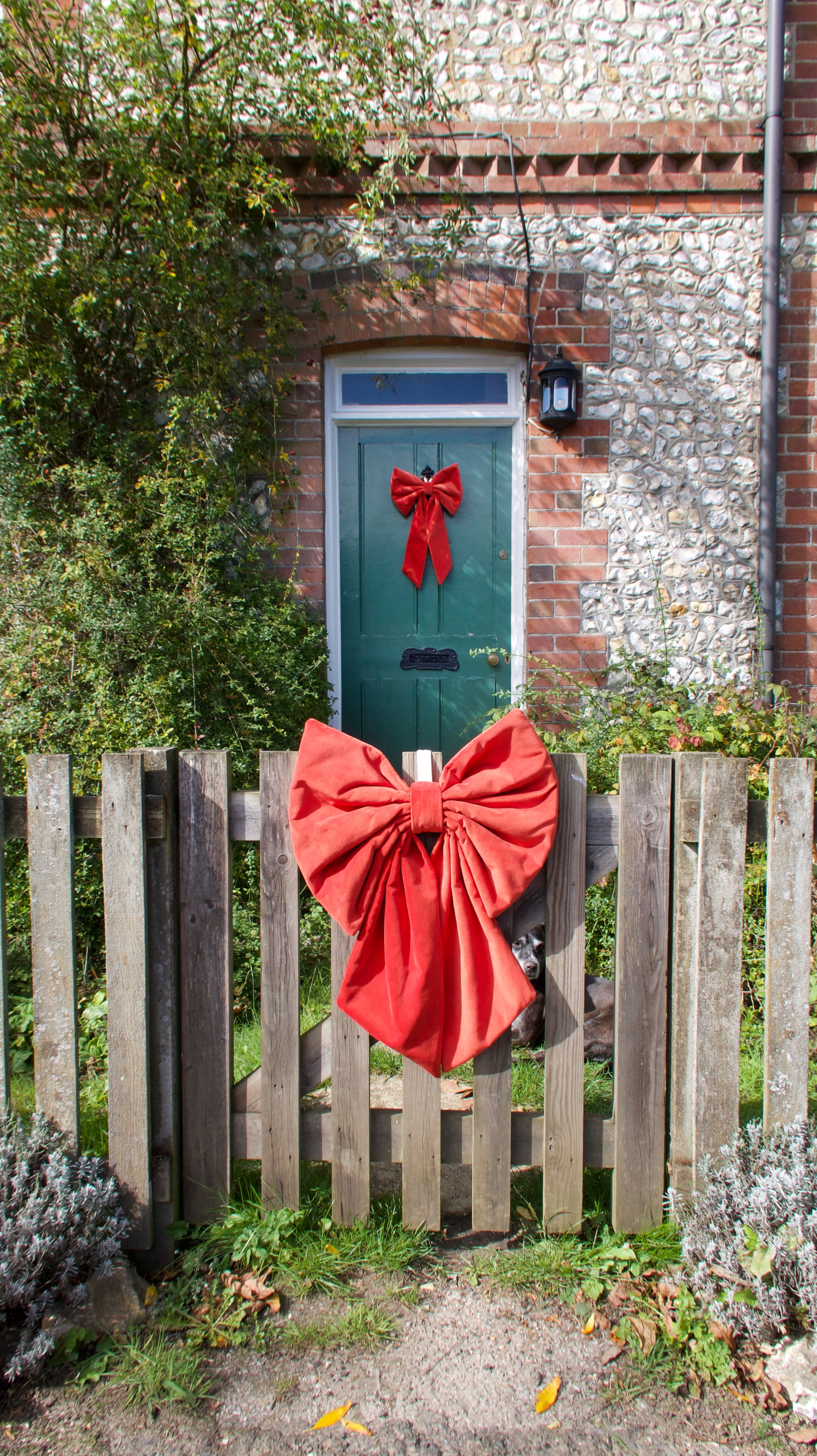 Large Burnt Orange Decorative Velvet Bow