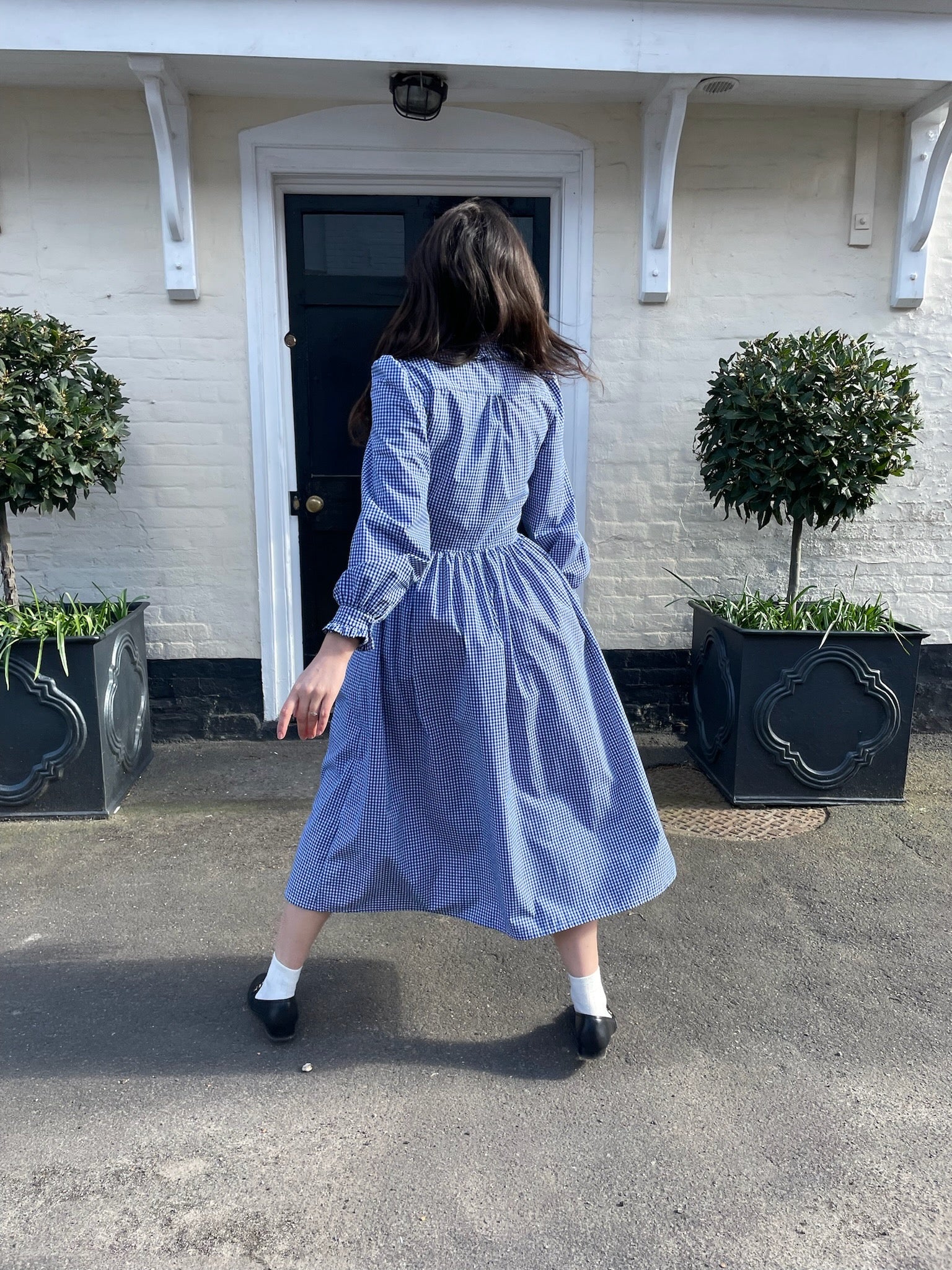 Darcy Dress in Blue Gingham