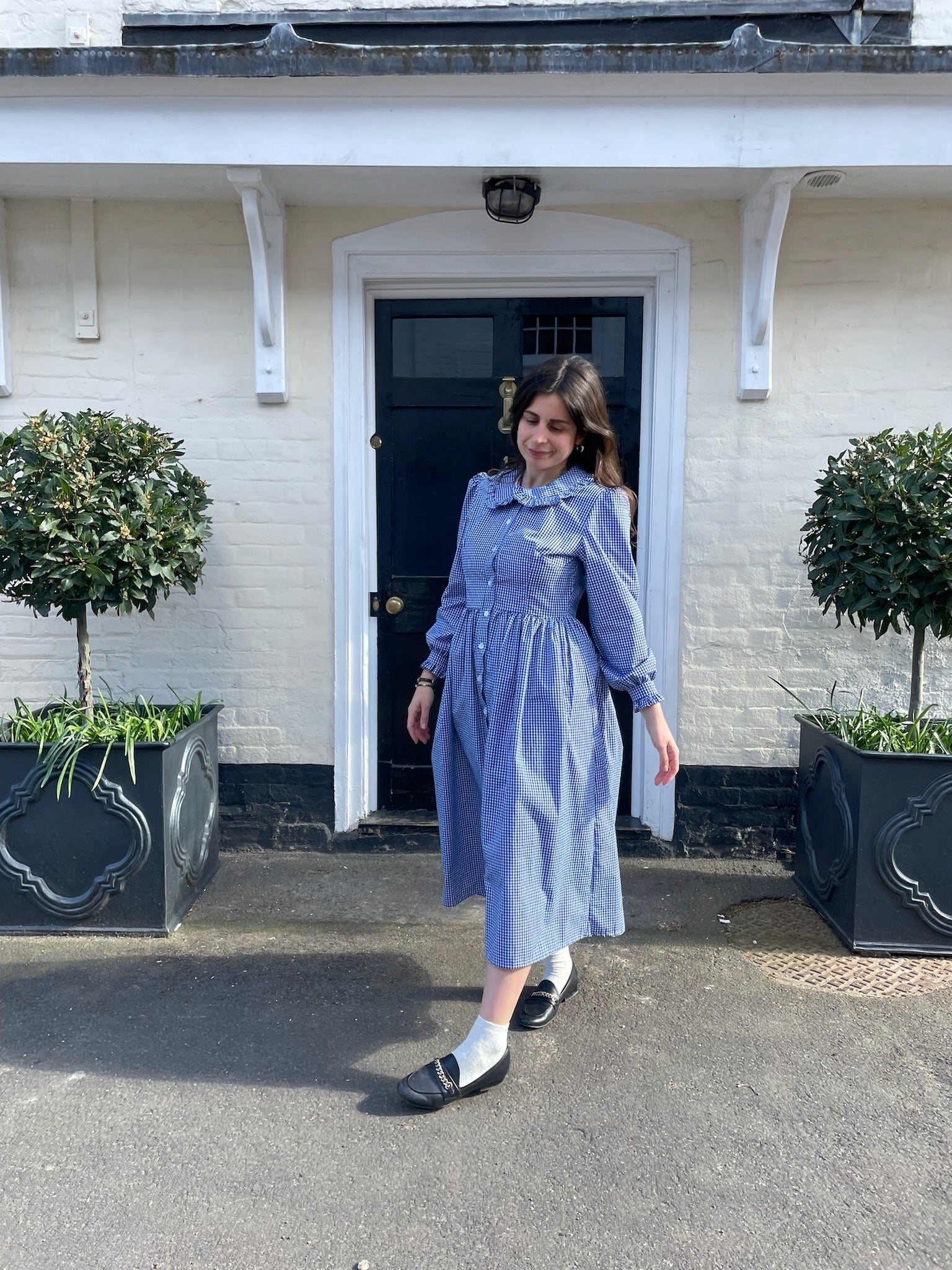 Darcy Dress in Blue Gingham