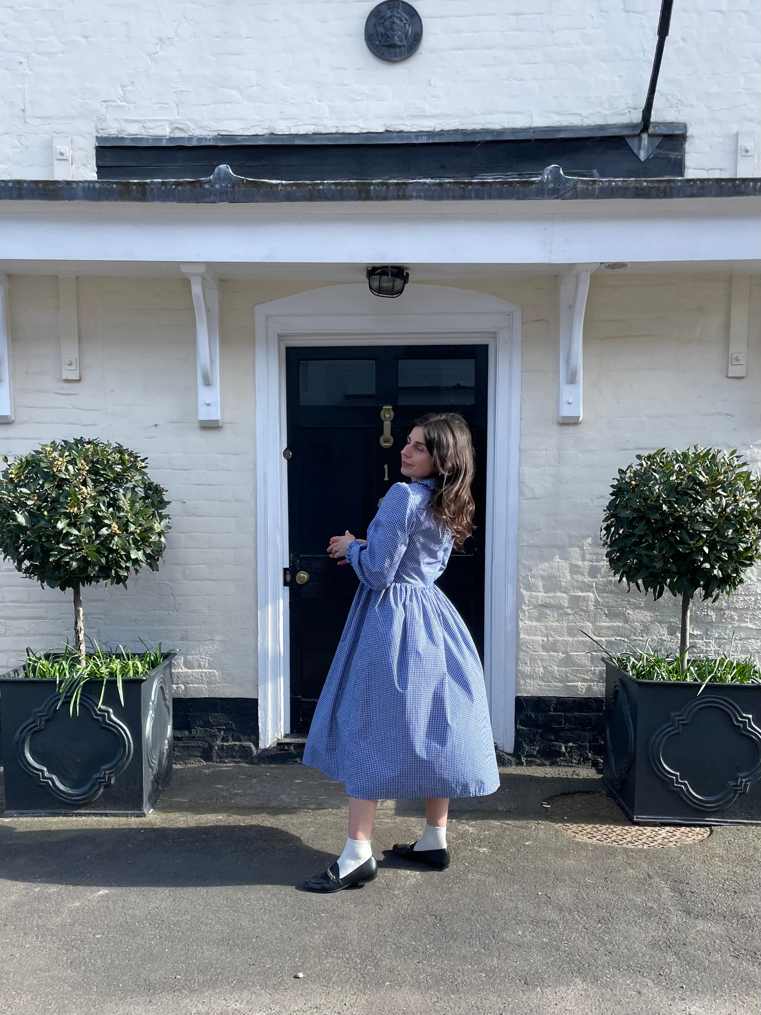 Darcy Dress in Blue Gingham