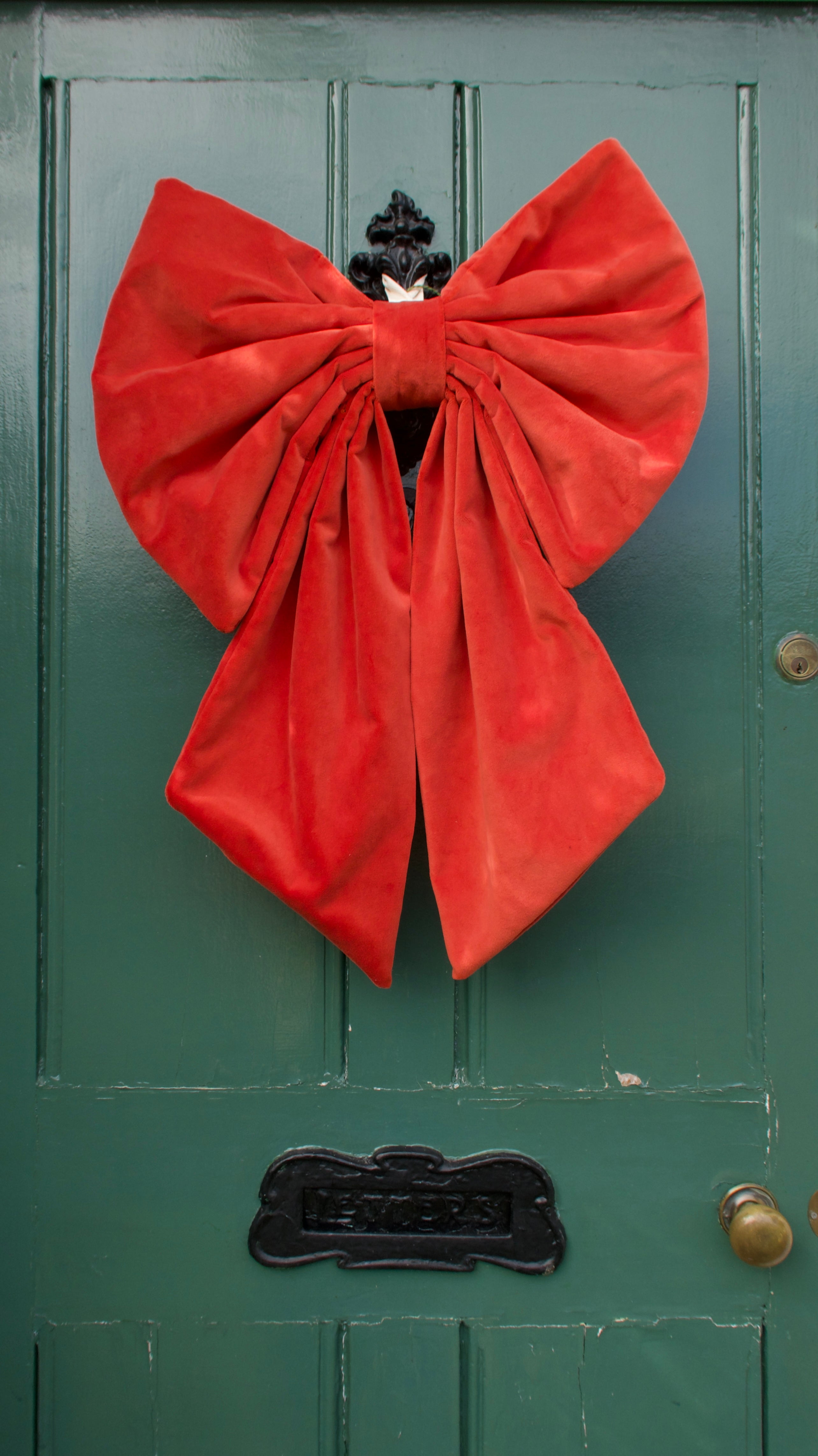 Large Burnt Orange Decorative Velvet Bow